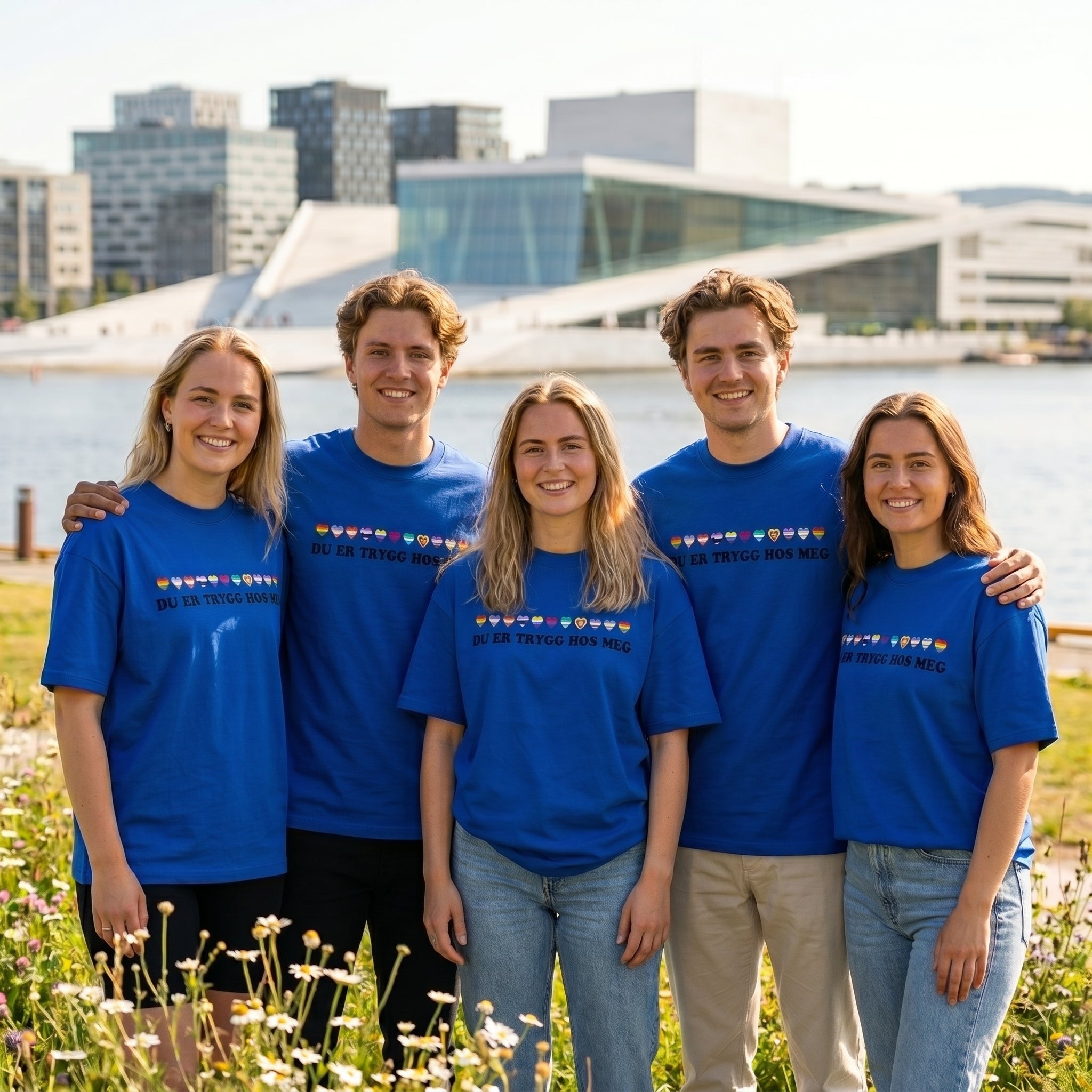 PRACTS Likestilling, Menneskerettigheter & Du er Trygg Hos Meg T-skjorte