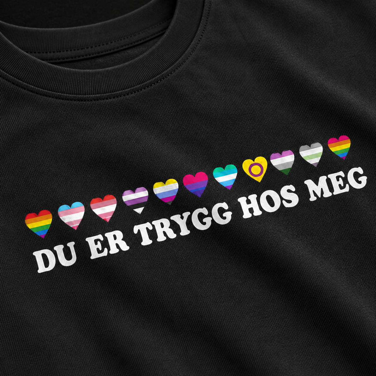 PRACTS Likestilling, Menneskerettigheter & Du er Trygg Hos Meg T-skjorte